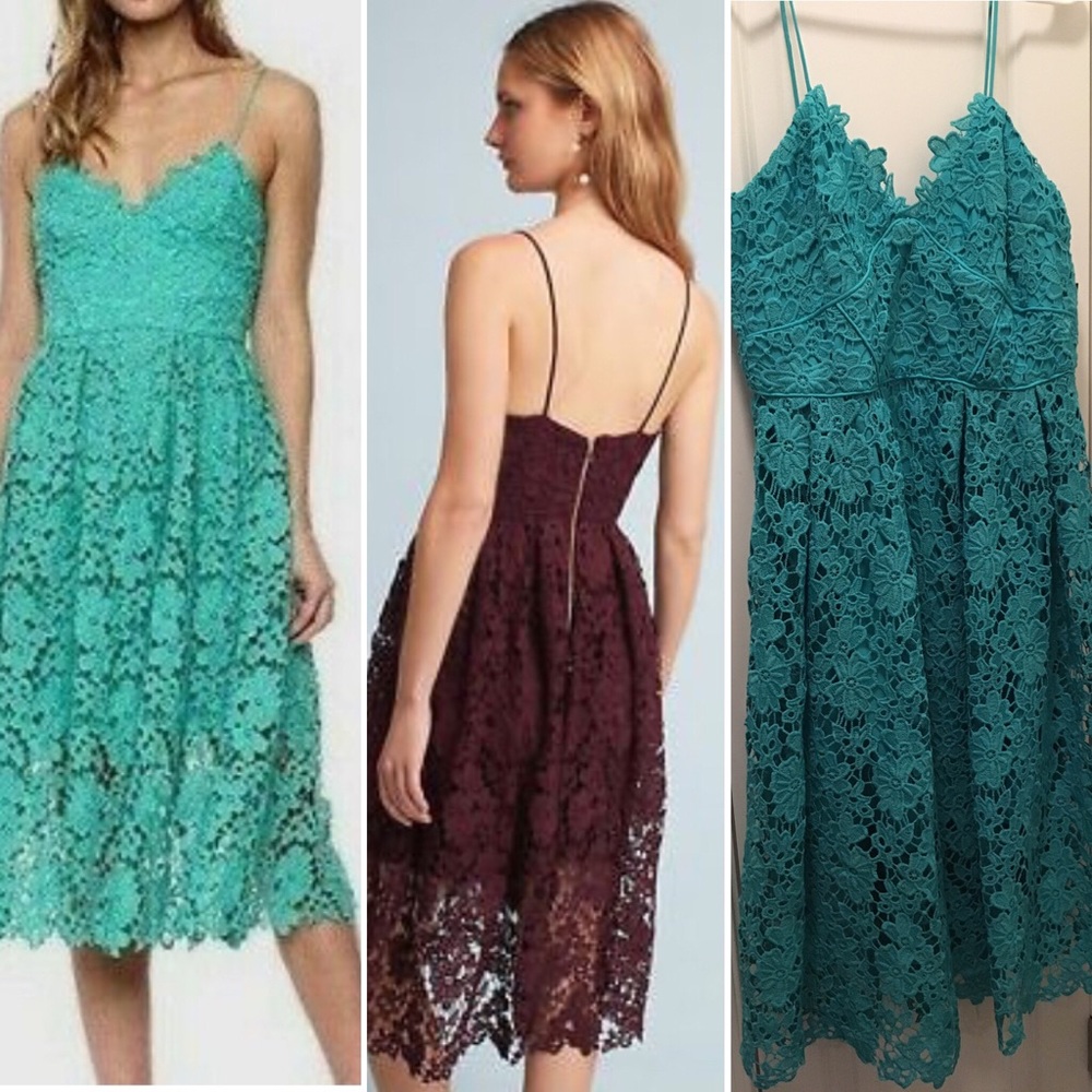Luxe Crochet “Renata” Dress, Seagreen, Sz 12, NWT